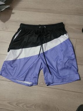 Men's Shorts - Black, White & Lavender